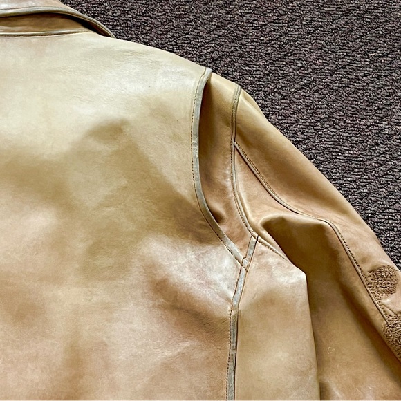 🔴SOLD🔴 Vintage distressed leather Polo Ralph Lauren repro A-1 flight jacket - Picture 13 of 15